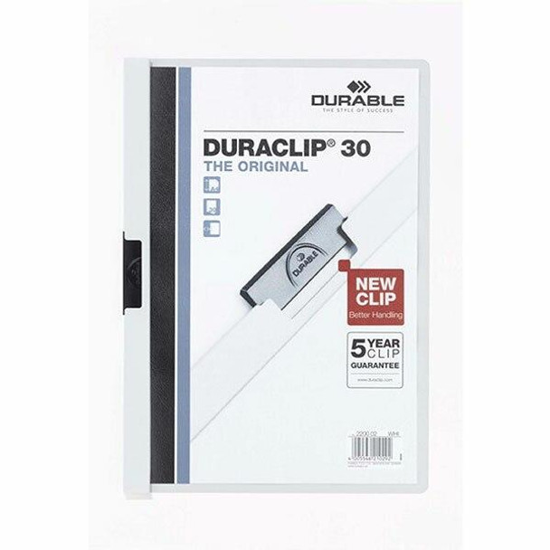 DURABLE Duraclip Document File A4 30 Sheet White 220002