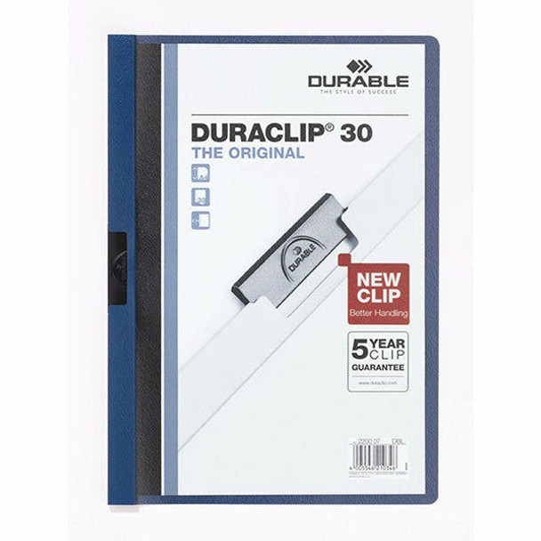 DURABLE Duraclip Document File A4 30 Sheet Dark Blue 220007