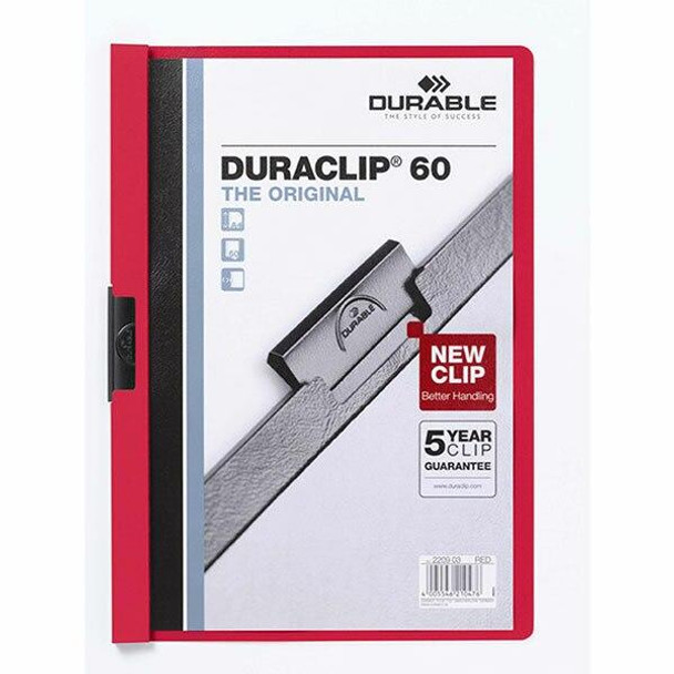 DURABLE Duraclip Document File A4 60 Sheet Red 220903