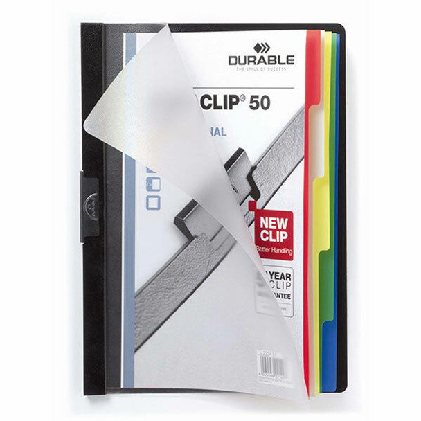 DURABLE Duraclip Index File A4 5 Tab Black 223401