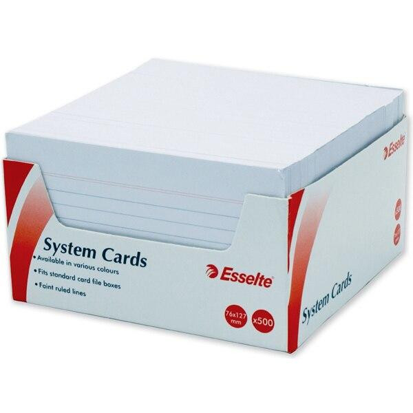Esselte System Cards 127x76mm 5x3 White Pack 500 316785