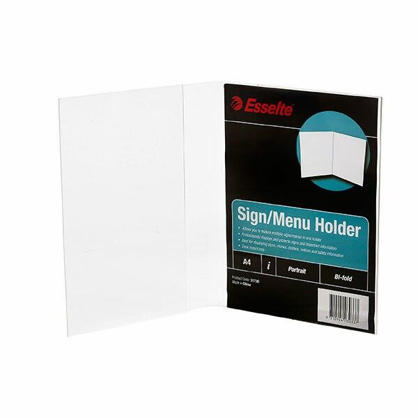 Esselte Sign Menu Holder Bifold A4 Clr 31730