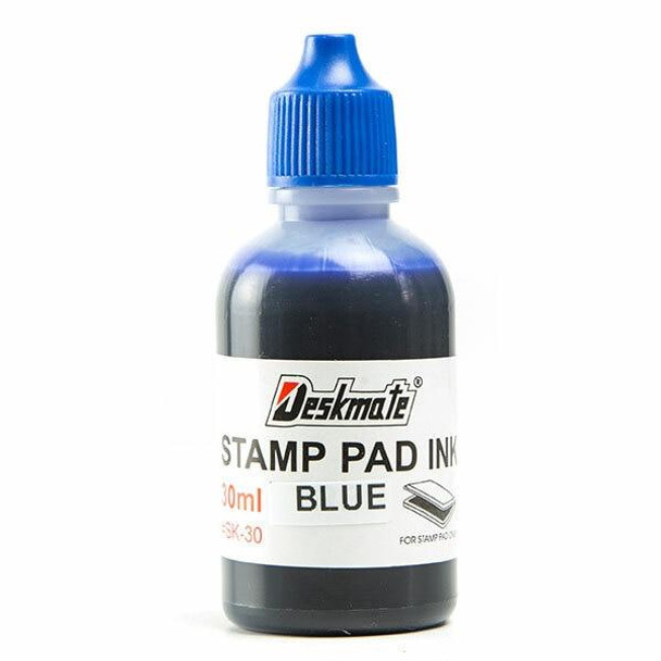 Deskmate Stamp Pad Refill Ink 30ml Blue 40014