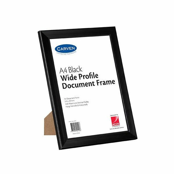 Carven Document Frame Wide Profile Black A4 X CARTON of 4 40053