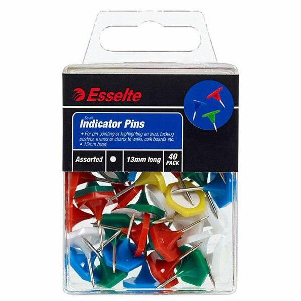 Esselte Pins Indicator Small Pack40 Assorted 45113