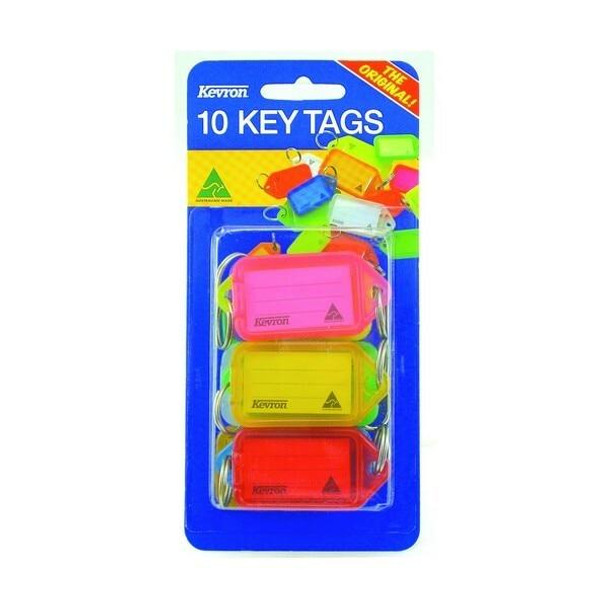 Kevron ID38 Keytags Fluoro Assorted Pack 10 46944