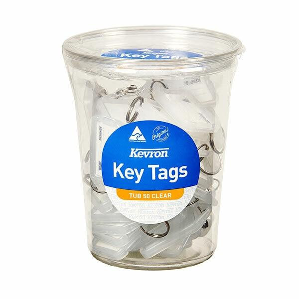 Kevron ID5 Keytags Clear Disposable Tub 50 47049