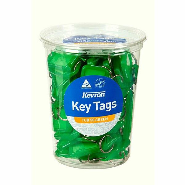 Kevron ID5 Keytags Green Disposable Tub 50 47051