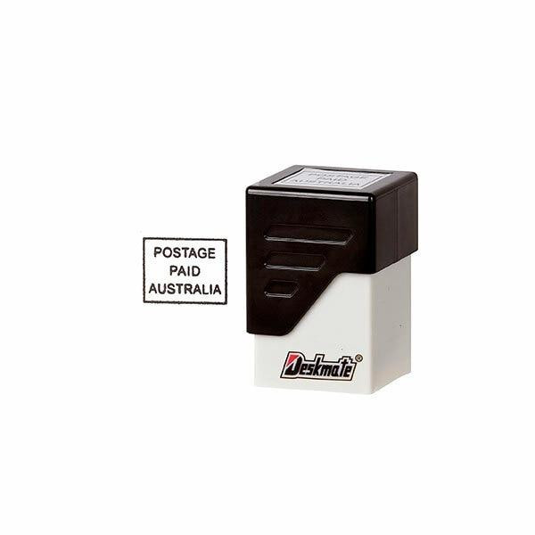 Deskmate Pre-Inked Office Stamp Postage Paid Australia Black : 49587