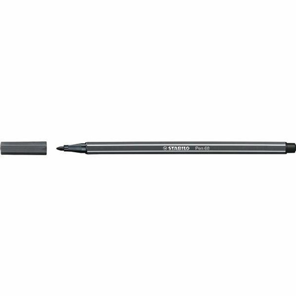 STABILO Pen 68 Fibre Tip Deep Cold Grey BOX10 49707