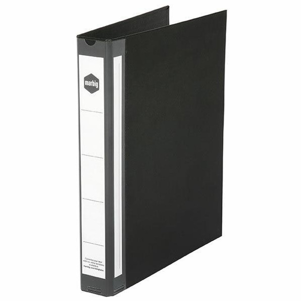 Marbig Ring Binder Deluxe A4 25mm 2d Pe Black X CARTON of 20 5072002