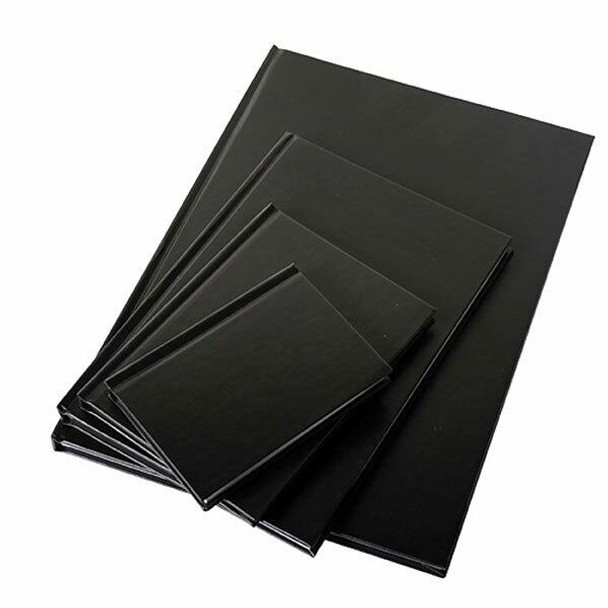 CUMBERLAND Notebook Leathergrain A4 Ruled Black 510125