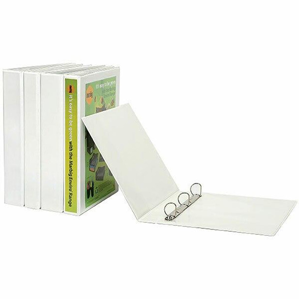 Marbig Clearview Insert Binder A4 50mm 3d White X CARTON of 12 5423008