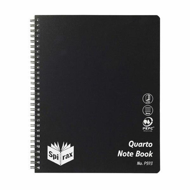 Spirax P593 Pp Notebook Quarto S/O 120 pages Bk X CARTON of 5 5605600