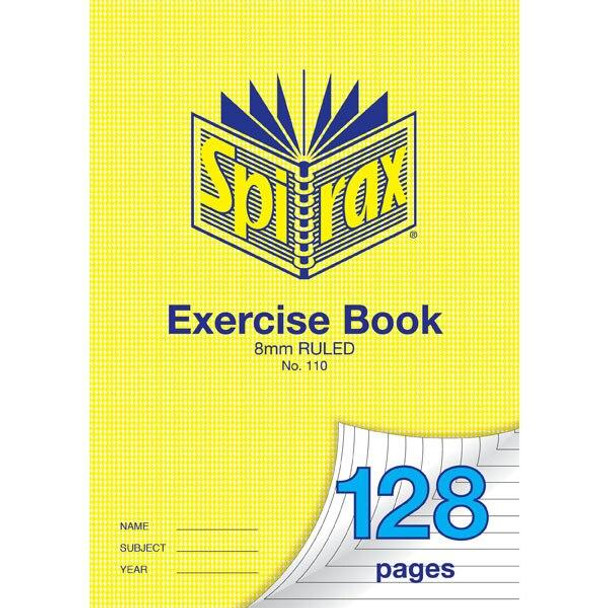 Spirax 110 Exercise Book 128 Page A4 8mm Ruled X CARTON of 10 56110