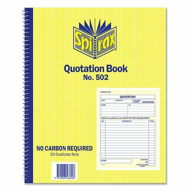 Spirax 502 Tax Invoice and Statement Book Quarto 250x200mm X CARTON of 5 56502