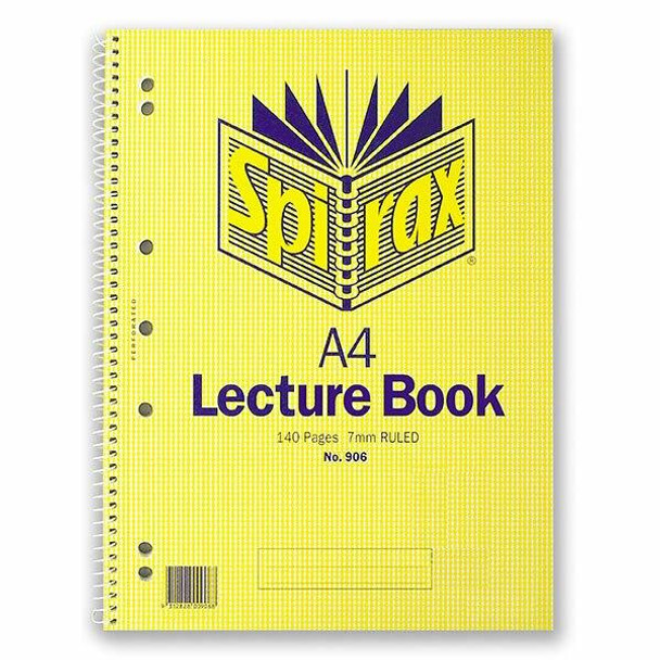 Spirax 906 Lecture Book A4 140 Pages S/O X CARTON of 10 56906