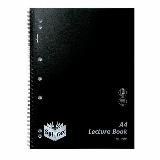 Spirax P906 Pp Lecture Book A4 140 Page Black X CARTON of 10 5690600