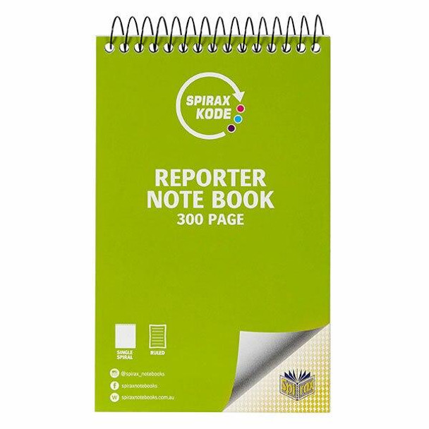 Spirax Kode 956 Reporter Notebook 300page X CARTON of 10 56956C