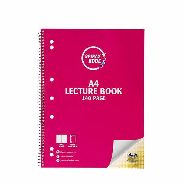 Spirax Kode 966 A4 Lecture Book 140page X CARTON of 10 56966C