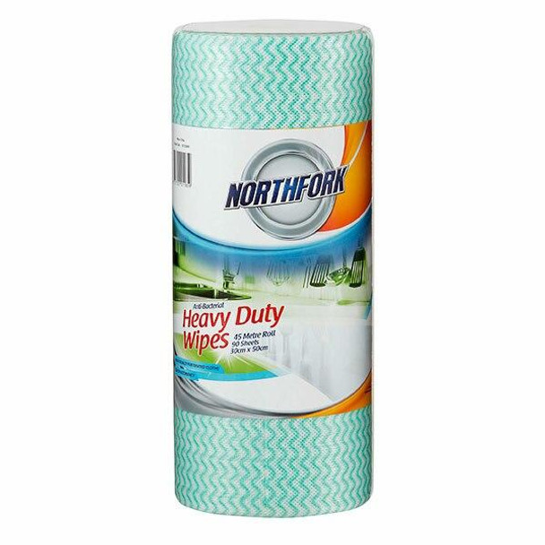 NORTHFORK Heavy Duty Antibacterial Perforated Wipe 45m 90 Sheets X CARTON of 6 631253640