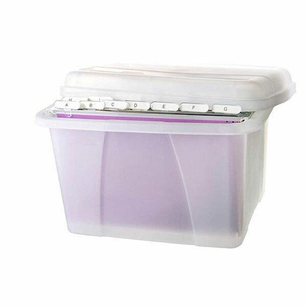 Crystalfile Porta Box32 Litre With Files Clear X CARTON of 6 8008414