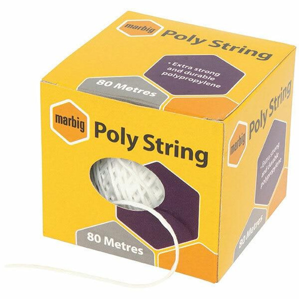 Marbig Poly String 80m White X CARTON of 6 845701