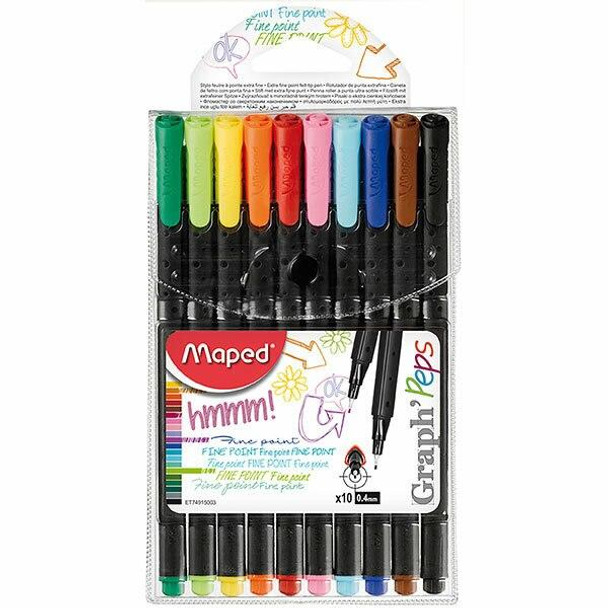 Maped Graph Peps Fineliner Assorted Wallet10 8749150