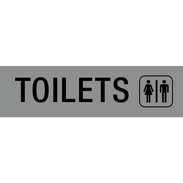 APLI Self Adhesive Signs Toilets Silver Pack 1 900422