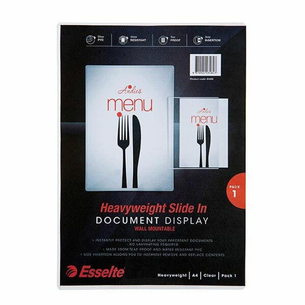 Esselte A4 Sign / Document Display Clear X CARTON of 5 90088