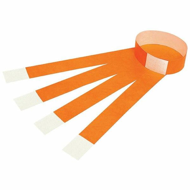 Rexel Id Serial Number Wrist Bands Fluoro Orange 100Pack 9861106