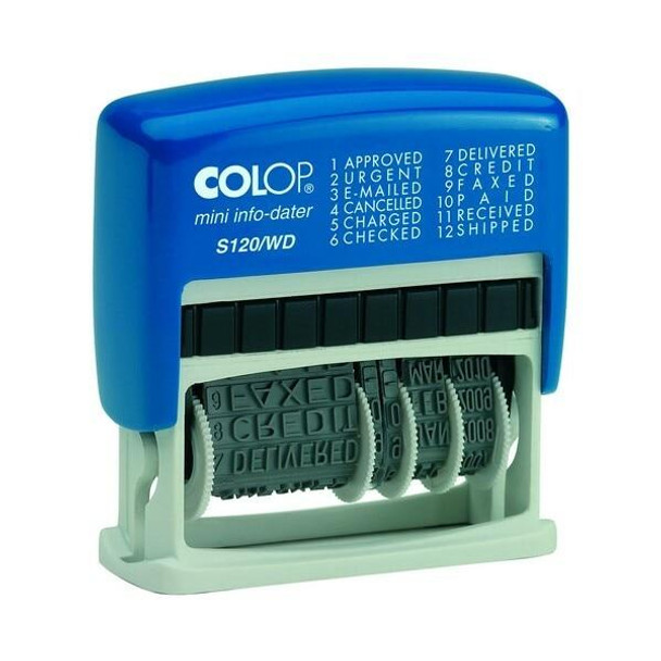 COLOP S120/Wb Word and Date Stamp Red/Blue 987146