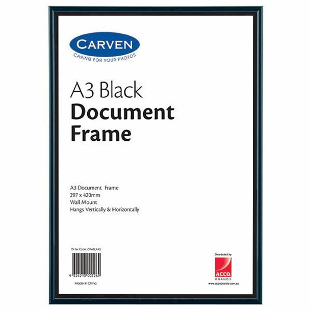 Carven Document Frame Black A3 X CARTON of 4 QFWBLKA3