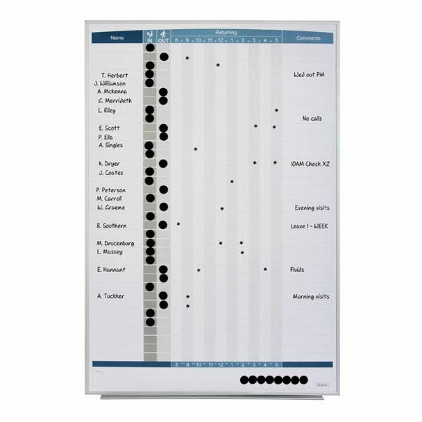 Quartet Planner Board Matrix In/Out 580x865mm QT33705