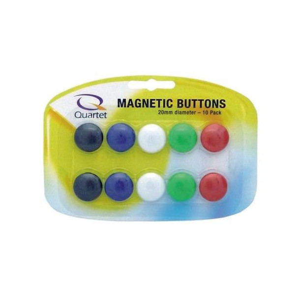 Quartet Magnet Buttons 20mm Assorted Pack10 X CARTON of 5 QTTMB20ASSTD