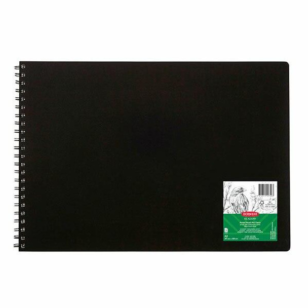 DERWENT Academy Visual Art Diary Landscape 120 Pages Black A3 X CARTON of 5 R31080F