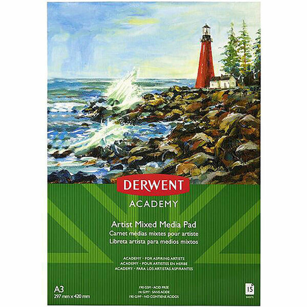 DERWENT Academy Mixed Media Pad A3 X CARTON of 5 R31355F