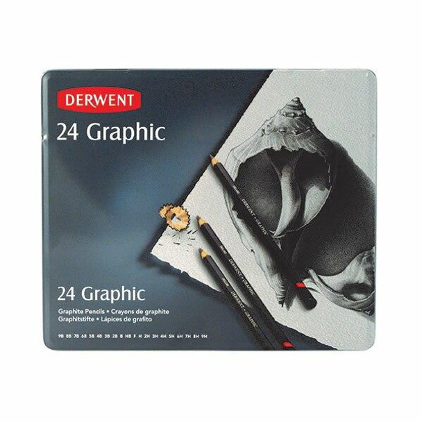 DERWENT Graphic Pencil All Grades Tin 24 X CARTON of 3 R34202