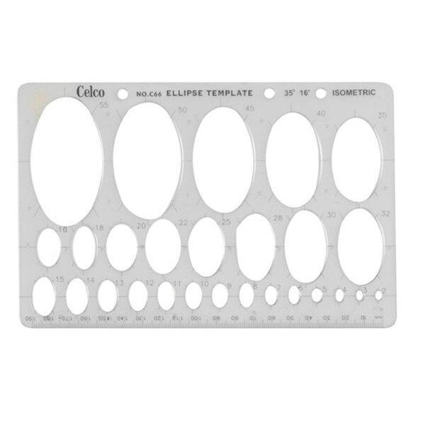 Celco C66 Templates Ellipses 2mm - 55mm 0004012