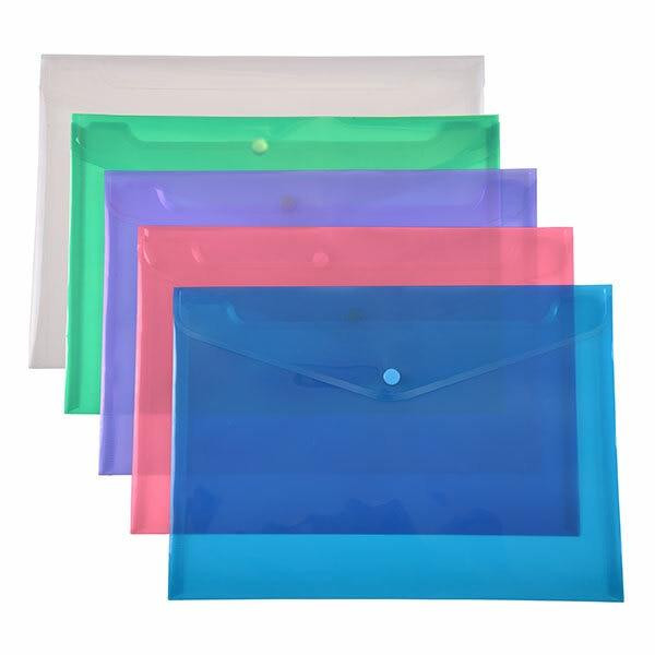 CUMBERLAND Document Wallet Pp A4 Assorted Pack10 7172