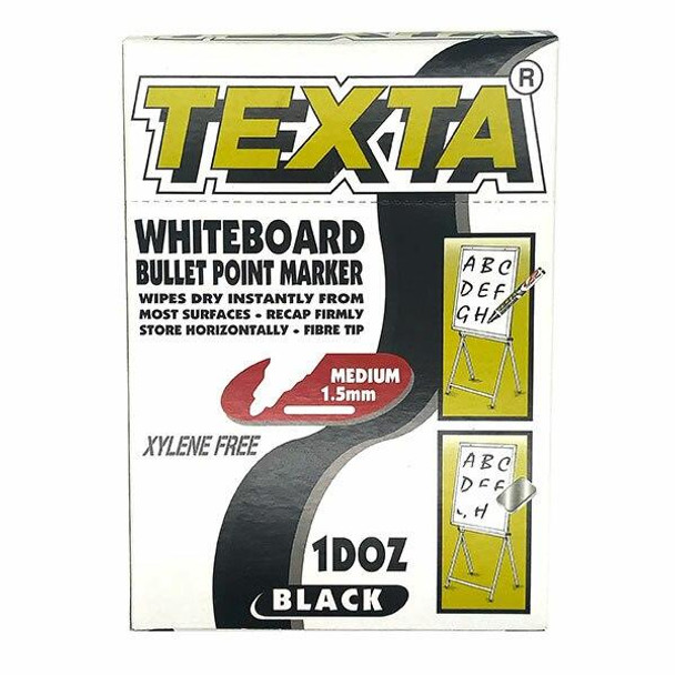 TEXTA Whiteboard Marker Black Box12 0202600