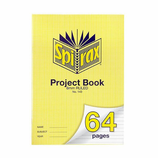 Spirax 143 Project Book A4 64 Page 8mm X CARTON of 20 56143