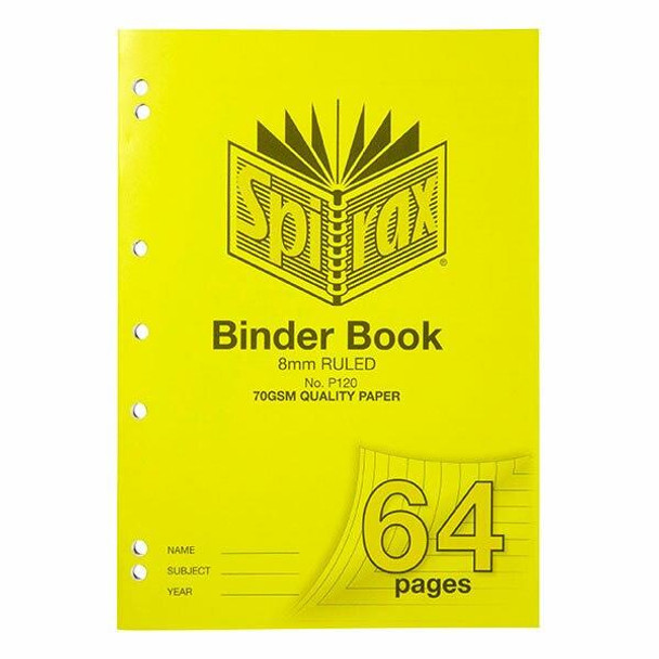 Spirax P120 Binder Book A4 8mm 64page X CARTON of 10 56120P