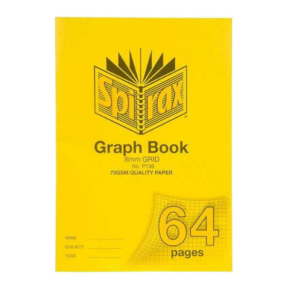 Spirax P136 Grid Book A4 8mm 64page X CARTON of 10 56136P