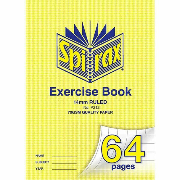 Spirax P212 Exercise Book A4 14mm 64page X CARTON of 10 56212P