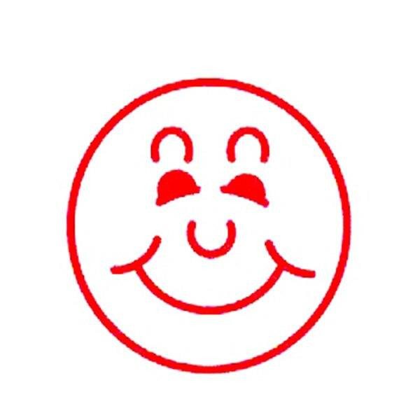 Deskmate Pre-Inked Merit Stamp Smile Face Red 0284780