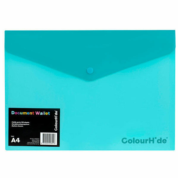 Colourhide Doc Wallet Pp W/ Button X CARTON of 10 1002432J