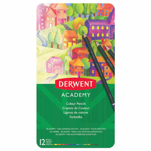 DERWENT Academy Colour Pencil Metallic Tin 12 X CARTON of 6 2301939