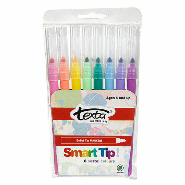 TEXTA Smart Tip Colouring In Marker Pastel Pack8 X CARTON of 12 50309