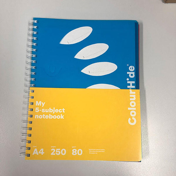 Colourhide My 5 Subject Notebook A4 250page Assorted Pdq 1715899BW2